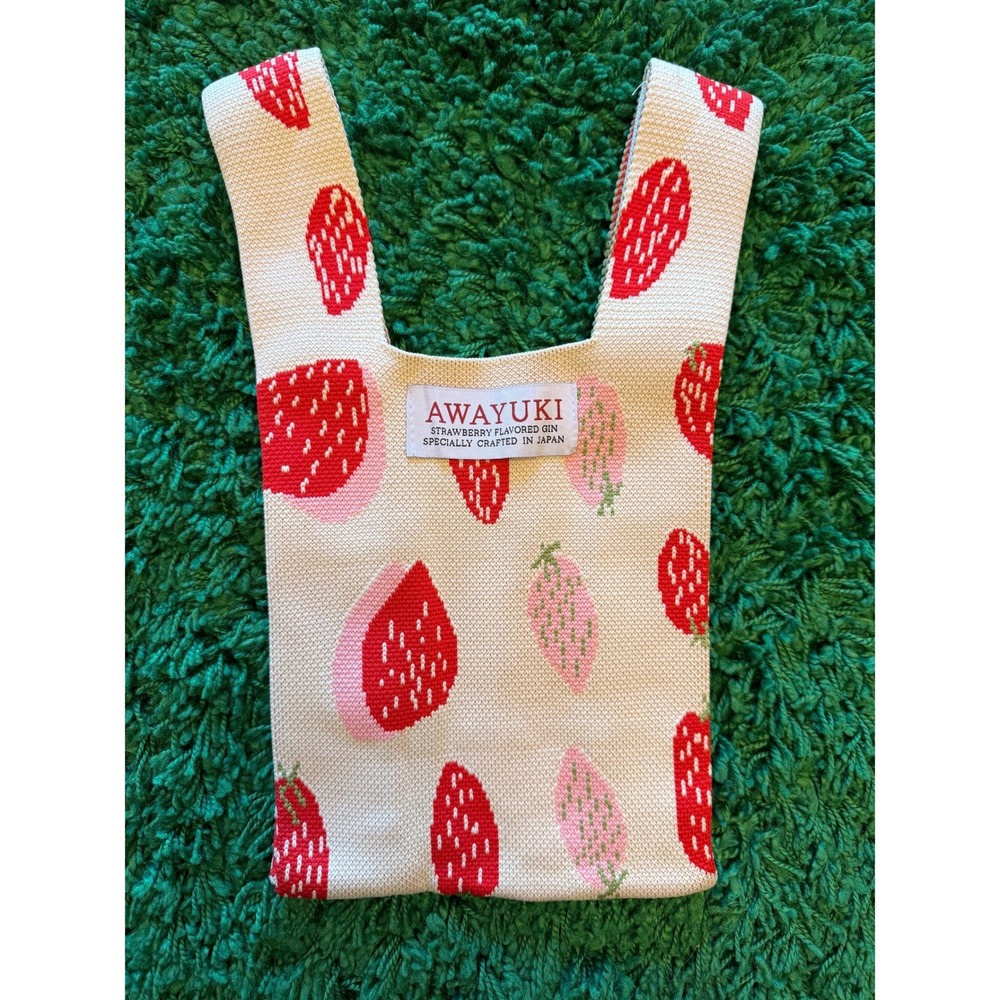 Awayuki Knit Tote Bag Womens Small Cream Excellent Strawberry Gin Promo Japan